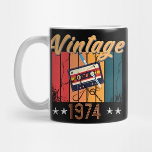 46th Birthday 46 Years Old 46th Vintage Retro cassette Mixtape Music Cassette 1974 Birthday Mug